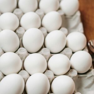 White Eggs on White Tray